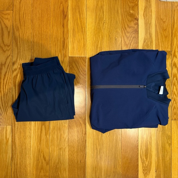 Gymshark Performance Tracksuit Set - Navy Blue Zip Jacket & Joggers - Size S - Picture 2 of 9